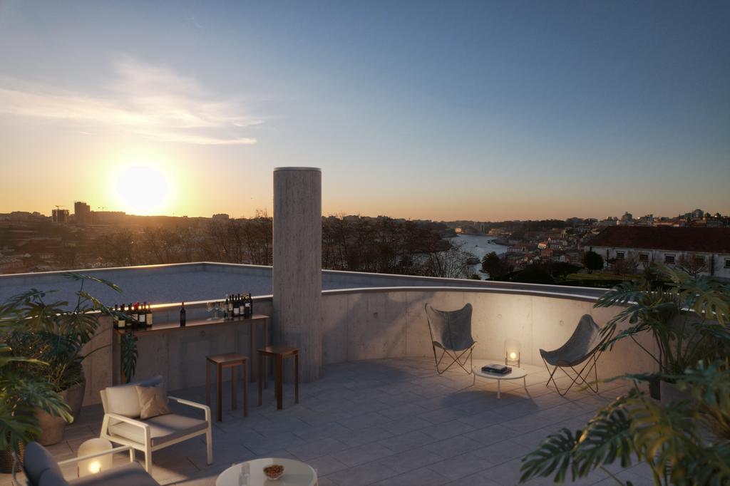 Rooftop at sunset